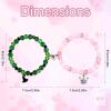 New 2pc WICKED-Themed Elphaba Witch Hat Glinda Rhinestone Crown Charm Magnetic Heart Friendship Sistership Bracelets, Elastic O/S - 2