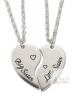 New 2pc Matching Big Sister / Little Sister Heart Love Sistership Friendship Nechlaces, 22" Long Each