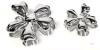 New 2pc Chrome Finish Metal Flower Hair Clips Beach Claw Clips 2" - 3" Across - 2