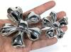New 2pc Chrome Finish Metal Flower Hair Clips Beach Claw Clips 2" - 3" Across - 3