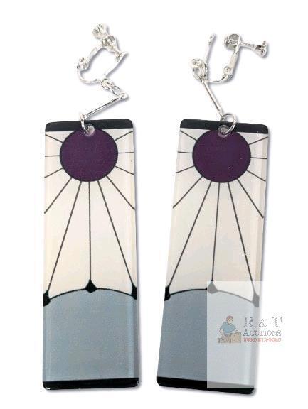 New Demon Slayer Kimetsu No Yaiba Tanjiro Kamado Earrings Screwback Earrings Cosplay 3.75" Long