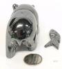 1.75" Tall Carved Hematite Grizzly Figure Talisman - 3