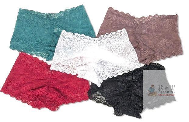 New Size SM Women's 5pc Super Soft Mesh Lace Boyshort Panties