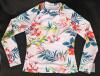 New Size MED Women's White & Tropical 2-Piece Rash Guard With Lightly Padded Bosoms & Bikini Bottoms Swim Set - 2