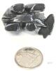 Adorable Tiny 0.75" Carved Hematite Grizzly Bear With Salmon Figure Talisman - 4