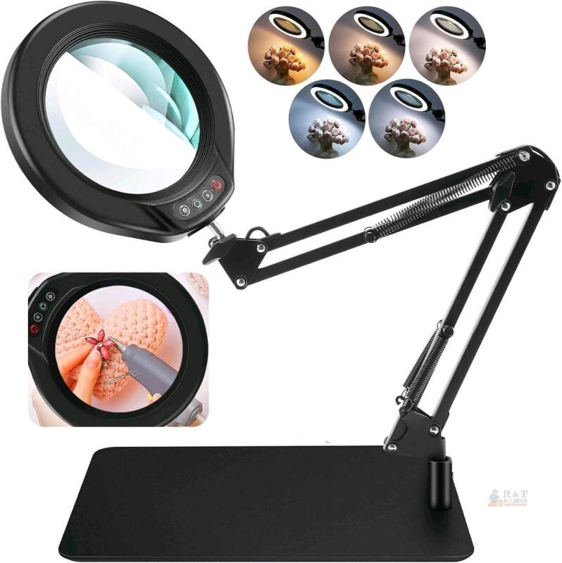New USB-Powered 10x Magnification Desk Light, Base 7.75" &times; 9.25"