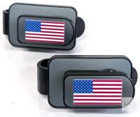 New 2-Pack US Flag Sunglass Holder Visor Clips For Vehicles