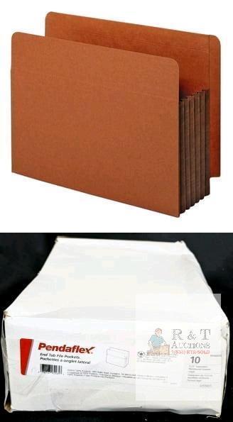 New 9pc Pendaflex End Tab File Pockets, 5.25" Expansion, Reinforced Gussets, Legal Size