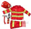 New Size 120 (6-7) Kids' 2-Piece Play Pretend Dress-Up Fireman Jacket & Pants Set + Helmet & Accessories Costume