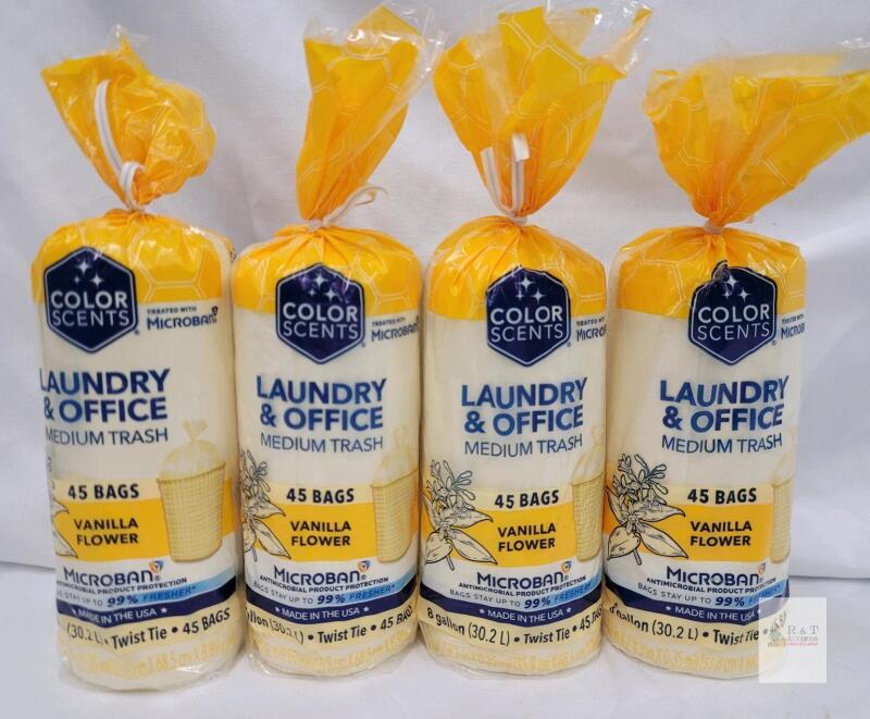 Color Scents Vanilla Flower 8 Gallon Trash Bags, Laundry & Office