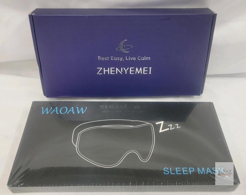 ZHENYEMEI Bluetooth Sleep Mask, Purple, 5.0, Stereo Speakers, Adjustable and WAOW sleep mask