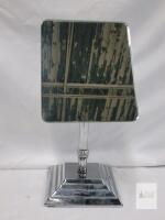 Chrome Tabletop Vanity Mirror, 8"x8" Square, Adjustable Tilt, 13" Height