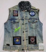 Vintage Early 80s Levi's Vest w/Heavy Metal Patches