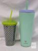 Reduce Mint Tumbler, For Living 2-in-1 Infusion Pitcher with Tube, Patterned Tumbler Set (3pc) - 3