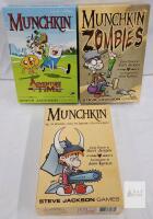 MUNCHKIN Dungeon Adventure Card Game w/Adventure Time & Zombies Expansion Packs . Cannot Confirm if Complete or Not