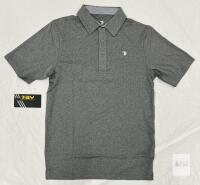 NEW Men's Small Heathered Grey Polo Shirt,Moisture-Wicking