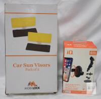 Mobi Lock Car Sun Visors (Pack of 2) & iQ Smart Roller Wireless Charging Mount