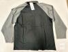 NEW 3XL Black/Gray Long Sleeve T-shirt, Model USTX93-1, Cotton Blend, Partial Zip - 2