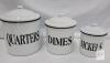 3 Enamel Change Containers w/Lids