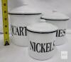 3 Enamel Change Containers w/Lids - 2