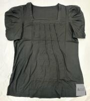 NEW KISSMODA Black Square Neck Puff Sleeve Blouse, Large, Women&rsquo;s,