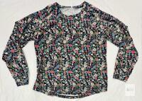 2XL Floral Long Sleeve Pullover Shirt, Navy Blue, Pink, Green, Unisex/Women&rsquo;s, Pullover