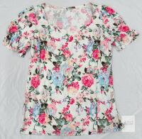 Women's XL Rogue Red Floral Short Sleeve T-Shirt