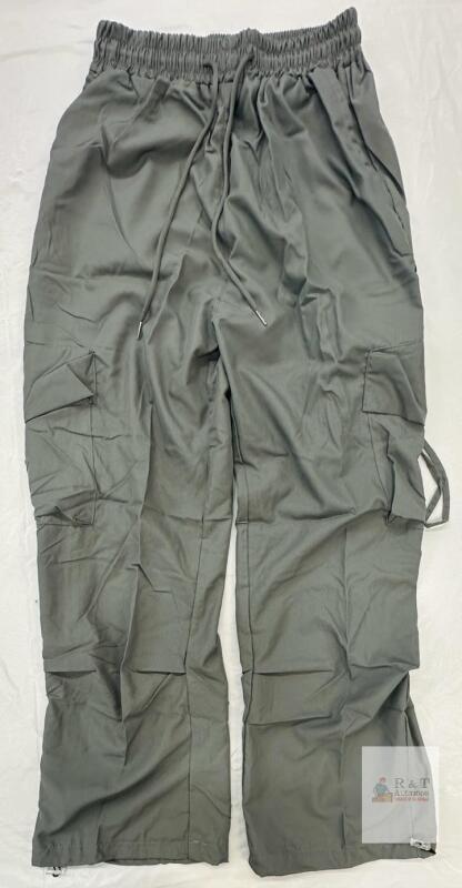 new 3XL Cargo Pants Olive Green, Drawstring Waist, 2 Cargo Pockets, Relaxed Fit, Elastic Waistband