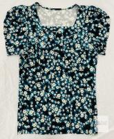 new KISSMODA Medium Women&rsquo;s Floral Puff Sleeve Square Neck Blouse, Black/Green/White