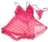 New Size 4XL Women's Super Soft See-Thru Gauzy Babydoll Lingerie With Crotchless Thong Panties