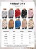 New Size 2XL Women's PrinStory Long Sleeve Checkered Sweater Loose Knitted Round Neck Side Split Pullover - 2