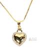 New Rhinestone Heart Necklace with Box Chain, Heart 0.6" on 18" Chain