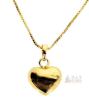 New Puffy Heart Necklace with Box Chain, Heart 0.6" on 18" Chain
