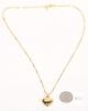 New Puffy Heart Necklace with Box Chain, Heart 0.6" on 18" Chain - 2