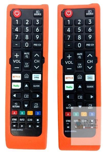 2 New Remote Control Replacementsfor Samsung Smart TV with Soft Rubber Protective Cover, Compatible with All Samsung TV, LED, LCD, HDTV, 3D, Black