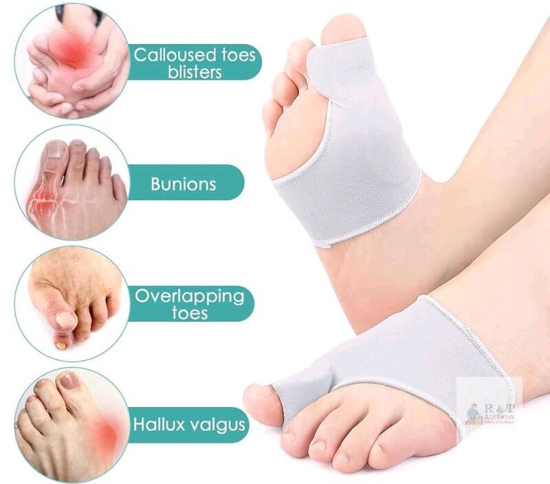New O/S Unisex Pair of Soft & Stretchy Big Toes Straighteners for Daily Bunion Care, Comfortable & Breathable for Day/Night, Grey