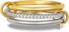 New Size 10-11 Women's Multitone Stacked Connected Multi Ring Set, Cubic Zirconia