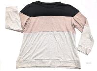New Size 3XL Women's KissModa Lightweight Knit Long Sleeve Colorblock Top