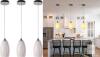 New SUNLLOK 3 Pack Art Glass Mini Pendant Lights for Kithen Island, 4.7'' White Glass Chandelier Shade with Smooth Finish Ceiling Hanging Light Fixture for Kitchen Counter, Bar Dining Living Room