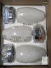 New SUNLLOK 3 Pack Art Glass Mini Pendant Lights for Kithen Island, 4.7'' White Glass Chandelier Shade with Smooth Finish Ceiling Hanging Light Fixture for Kitchen Counter, Bar Dining Living Room - 3