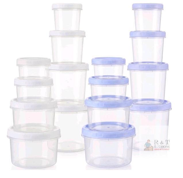 New Acellegic 16pcs Freezer Food Storage Containers Screw Lids 8 Size (7oz-50oz)
