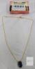 NEW Sunshine Gems Moss Agate Pendant Necklace with Hexagonal Point Stone, 18" Chain, Gold & Silver Tones - 2