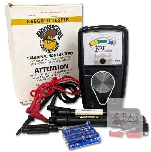 KEE GOLD Prospector Gold Tester M-508GM | Tests Gold Alloys From 10K to 22-24K in all Gold Colors | Tips Need Replacing, Missing 1 Alligator Clip, Untested, In good Cosmetic Condition