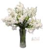 New Lcuasc 12pcs Orchid Flowers Branches, 21.7in Artificial Cymbidium Flower Stems for Table Centerpiece Wedding Vase Arrangements Office Home Decor (White) X0051CLM5F