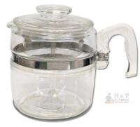 WOW! Vintage Pyrex 3-6 cups Glass Coffee Pot Percolator with All Inserts, 7756, No Chips or Cracks, Some Residue on Bottom of Carafe