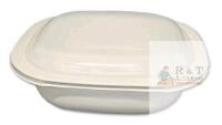 Vintage CORNING WARE White Simply Lite 3 qt 2.8L Glass Bakeware Casserole With Lid, 10" &times; 11" &times; 2.75" Tall, No Chips or Cracks