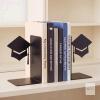 New Chunful 2 Pack Graduation Cap Metal Bookends Class of 2026 Gifts 3D Decorative Bookend for Shelf Office Desk Decor Scholar Book End Academic Gift for Students Teachers Graduates College School