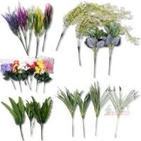 New 24 Pcs Outdoor Artificial Plants Summer Decor Up To 19" Long (Mixed Colours) X004JJ1ERH