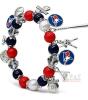 New Toronto Blue Jays Charm-Laden Beaded Bracelet, Elastic Expansion, O/S