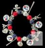 New Toronto Blue Jays Charm-Laden Beaded Bracelet, Elastic Expansion, O/S - 2